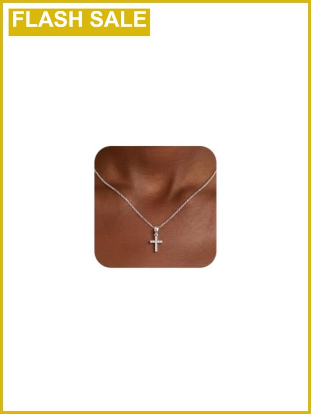 Sterling Silver Cross Necklace for Women Minimalist 925 Chain